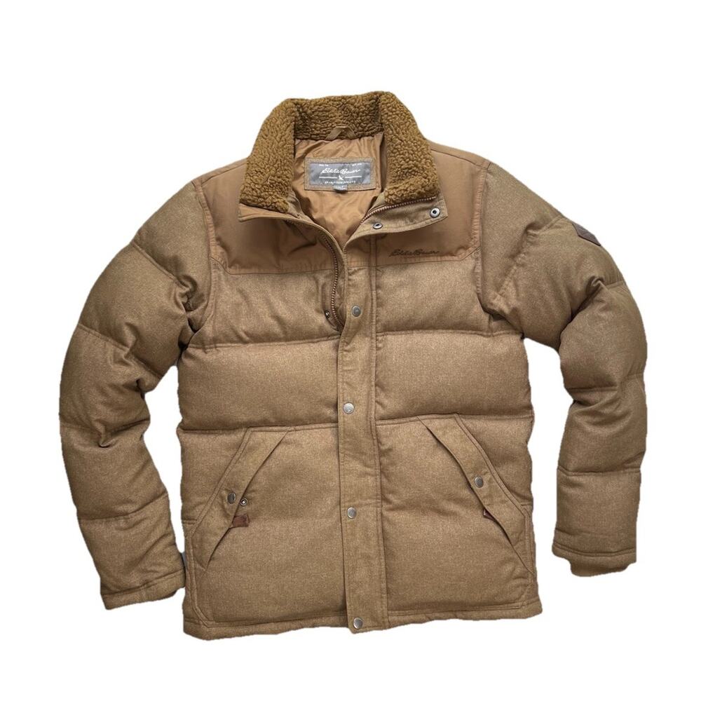 Eddie Bauer Goose Down Jacket Mens Small Parka Chestnut Puffer Winter Coat